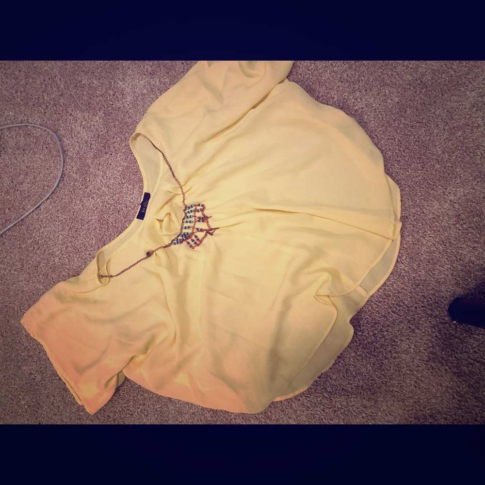 Yellow Flow Crop Top